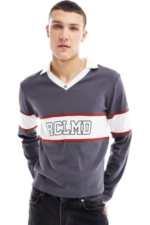 Reclaimed Polo a maniche lunghe con stampa
