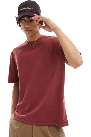ASOS T-shirt oversize pesante slavato con ricamo sul petto