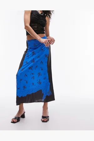 Topshop Gonna lunga in jersey con stampa trompe-l