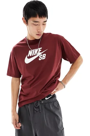 Nike T-shirt bordeaux con logo