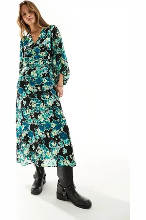 In wear InWear - Cisira - Vestito midi a maniche lunghe blu a fiori