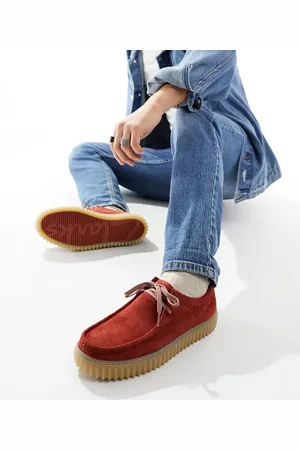 Clarks Torhill Lo - Scarpe basse rosse in camoscio