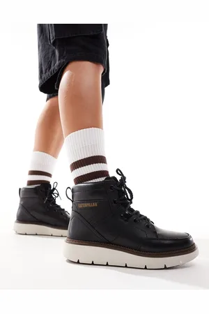 Cat Footwear CAT - Chariot - Scarponcini stringati neri in pelle con fodera in pile