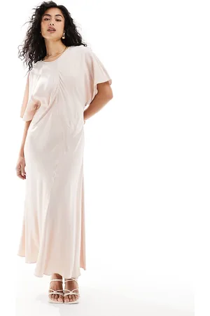 & OTHER STORIES Vestito midi con pannello con cuciture rosa tenue