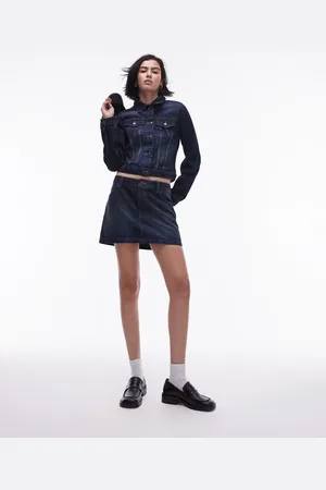 Topshop Microgonna in denim vintage profondo in coordinato