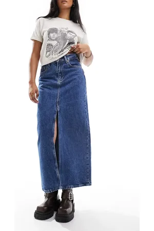 Dr Denim Dr. Denim - Myra - Gonna svasata midi a colonna regular fit lavaggio stream rétro medio