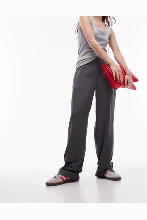 Topshop Pantaloni a vita bassa grigi in tessuto Tonic grigi