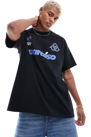 ASOS T-shirt oversize nera con stampa "Paraiso" sul davanti