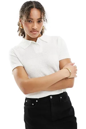 Stradivarius Top stile polo in maglia rustica
