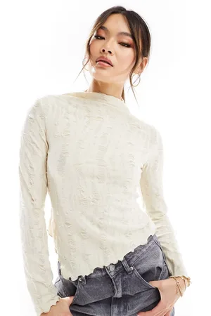ASOS Top sporco testurizzato e accollato