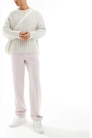 ASOS Pantaloni dritti eleganti in misto lana polvere