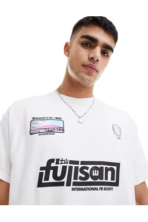 ASOS T-shirt oversize bianca con stampa sportiva sul davanti