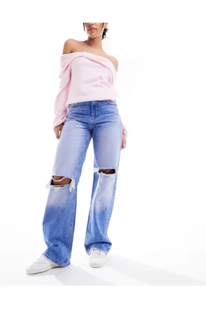 Stradivarius Jeans a fondo ampio medio slavato con strappi