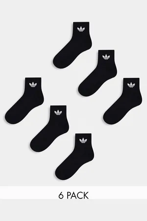 adidas Confezione da 6 paia di calzini alla caviglia neri con trifoglio
