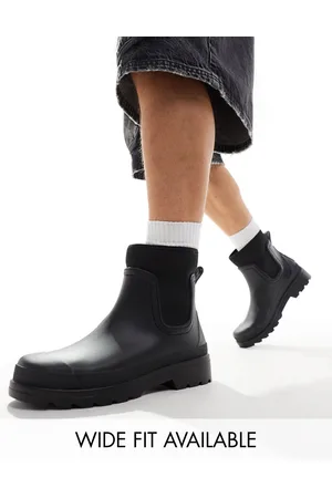 ASOS Stivaletti impermeabili in similpelle PU neri con dettaglio con numeri romani