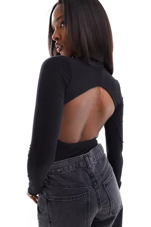 ASOS Body aperto dietro in tessuto doppiato sinuoso