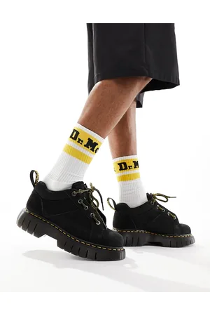 Dr. Martens Woodard - Scarpe in camoscio nere con 6 occhielli