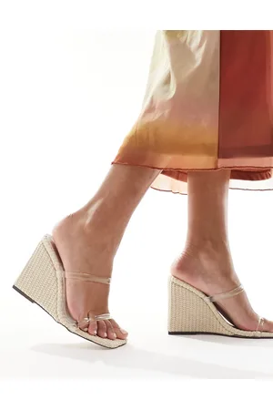 SIMMI Shoes SIMMI London - Radial - Sandali beige con zeppa e fascette trasparenti