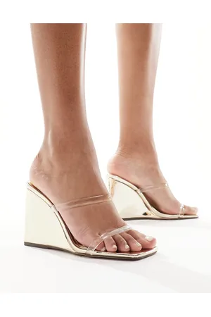 SIMMI Shoes SIMMI London - Radial - Sandali dorati con zeppa e fascette trasparenti
