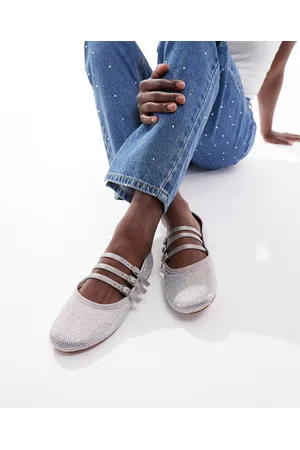 ASOS Libra - Ballerine Mary Jane grigie decorate