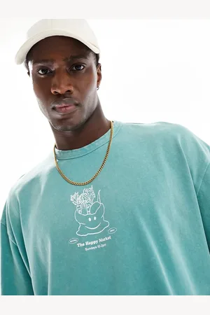 ASOS T-shirt oversize color slavato con stampa di verdura sul petto