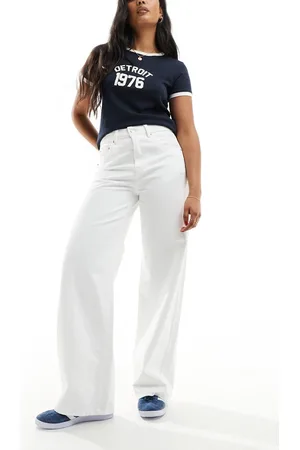 Stradivarius Jeans fluidi a fondo ampio bianchi