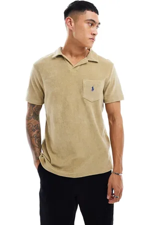 Ralph Lauren Icon Spa - Polo in spugna beige con logo sulla tasca