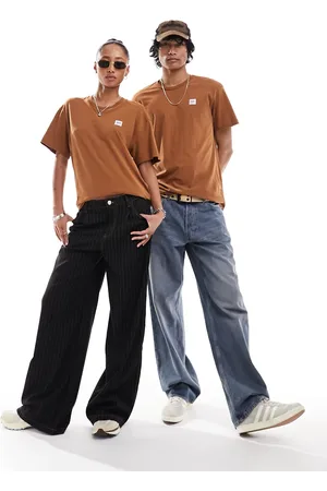 Lee T-shirt casual comoda unisex con etichetta con logo
