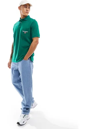 Ralph Lauren Sport Capsule - Polo oversize classica scuro con stemma del logo