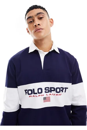 Ralph Lauren Sport Capsule - Polo stile rugby con pannello con logo sul petto