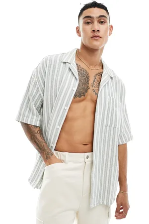 New Look Camicia testurizzata a maniche corte a righe