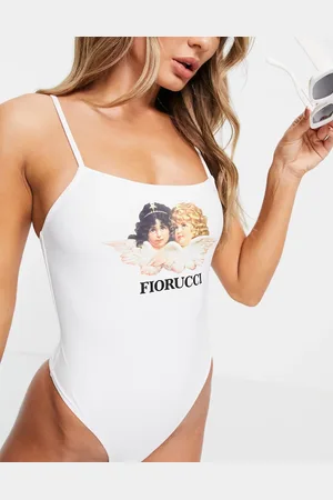 Fiorucci Costume da bagno con spalline sottili con grafica con angelo grande