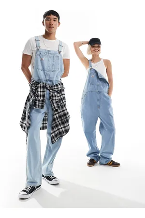 Dickies Salopette classica in denim chiaro vintage