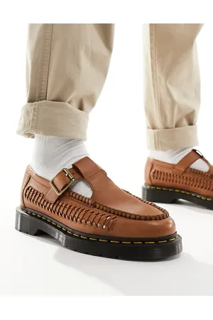 Dr. Martens Dr. Martens - Adrian - Mocassini color cuoio con barretta a T e motivo intrecciato