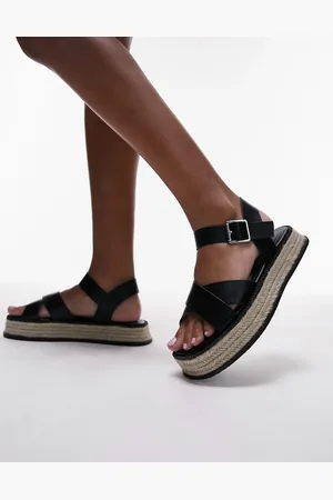 Topshop Jenna - Sandali bassi stile espadrilles neri