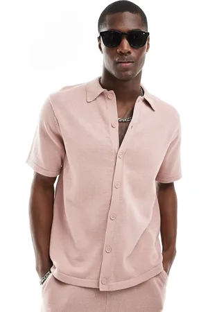 ASOS Polo in maglia di media pesantezza in cotone con bottoni