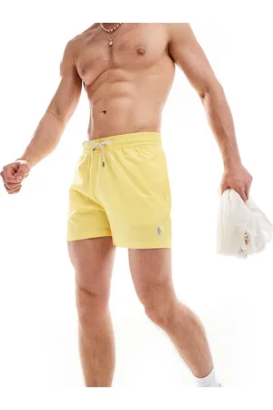Ralph Lauren Traveler Icon - Pantaloncini da bagno slim taglio medio gialli con logo