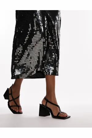 Topshop Gabby - Sandali con tacco largo neri con fascette sottili