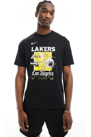 Nike NBA Unisex LA - T-shirt unisex nera con stampa Lakers