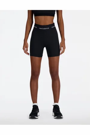 New Balance NB - Pantaloncini a vita alta sportivi aderenti da 5" neri