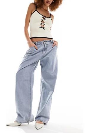 Lioness Jeans ampi a vita bassa lavaggio chiaro