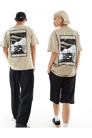 Dickies North - T-shirt kaki a maniche corte con stampa sulla schiena - In esclusiva per ASOS