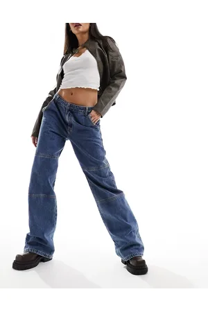 Lioness Jeans con fondo ampio lavaggio con cuciture