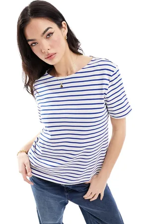 & OTHER STORIES T-shirt a maniche corte a righe blu navy e bianche