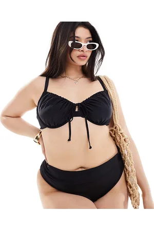 COLLUSION Plus - Slip bikini a vita alta neri in coordinato