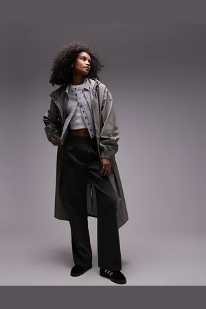 Topshop Impermeabile gommato salvia