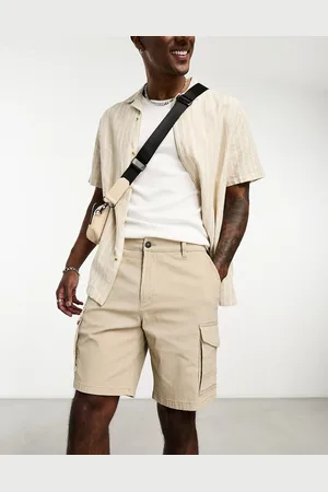 ADPT. Pantaloncini cargo a fondo ampio beige