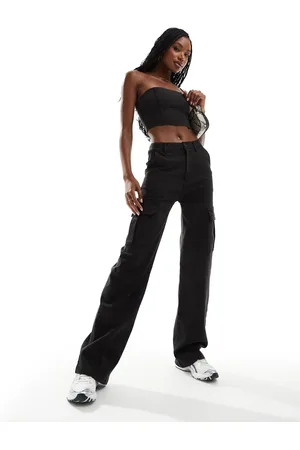Missyempire Missy Empire - Jeans cargo lavaggio acido in coordinato