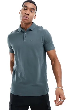 Armani Exchange Polo regular fit color antracite con logo tono su tono