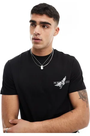 ASOS T-shirt nera con stampa rinascimentale sul petto